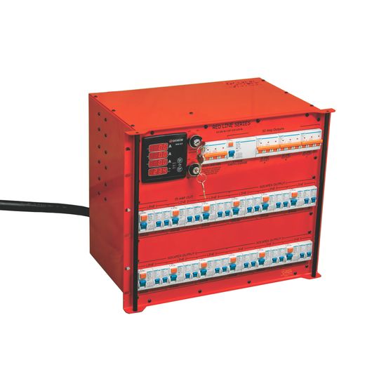63 Amp Db 3 x 32A 3Phase / 3 x Socapex / 6 x 15A outs with Amp meters